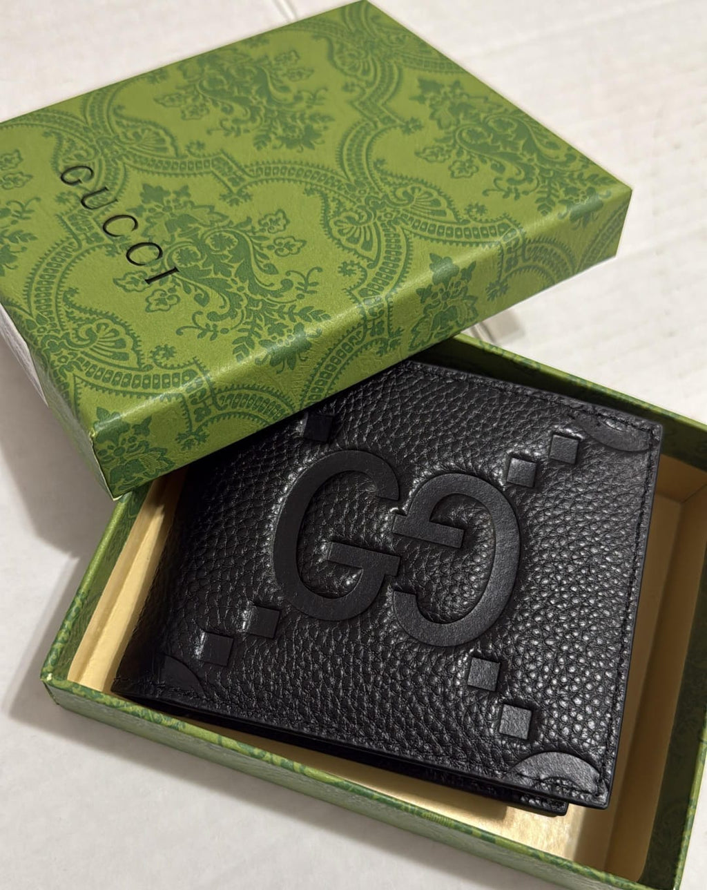 Gucci GG Jumbo Black Leather Wallet – Designer Men's Wallet