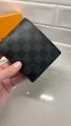 Louis Vuitton Men's Black Gray Checkered Pattern Wallet