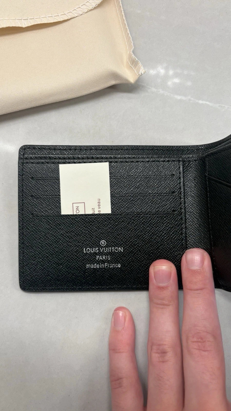 Louis Vuitton Men's Black Gray Checkered Pattern Wallet